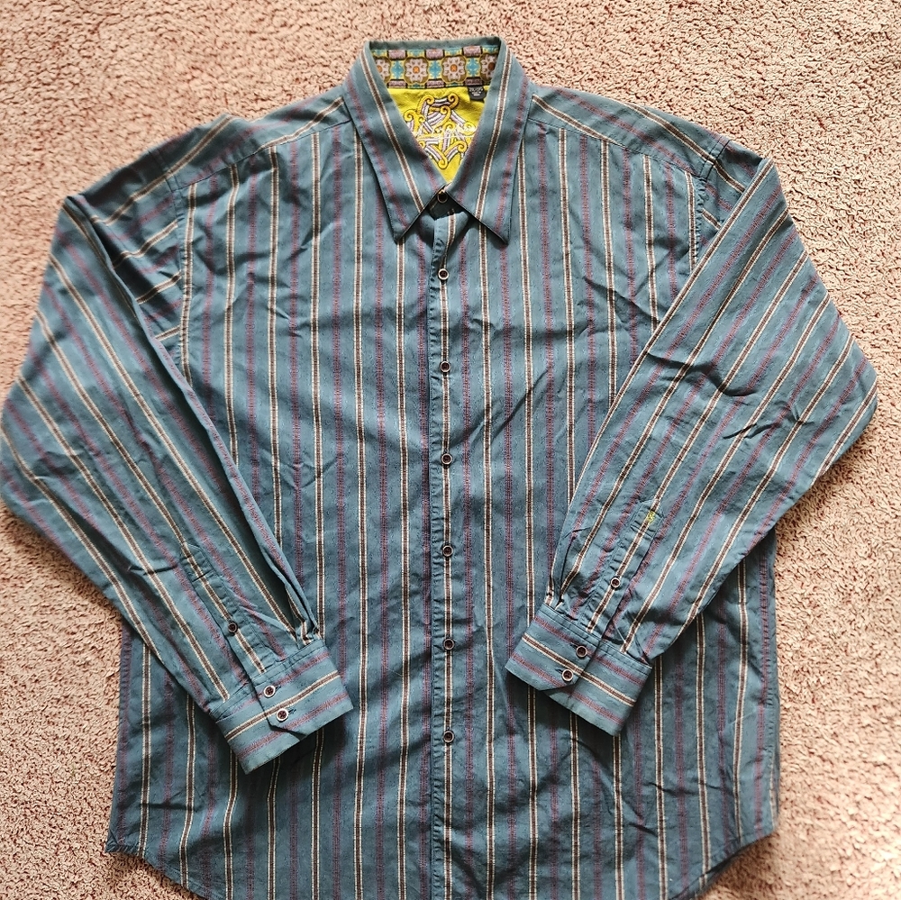 Robert Ghram Mens XXL Button Up Dress Shirt